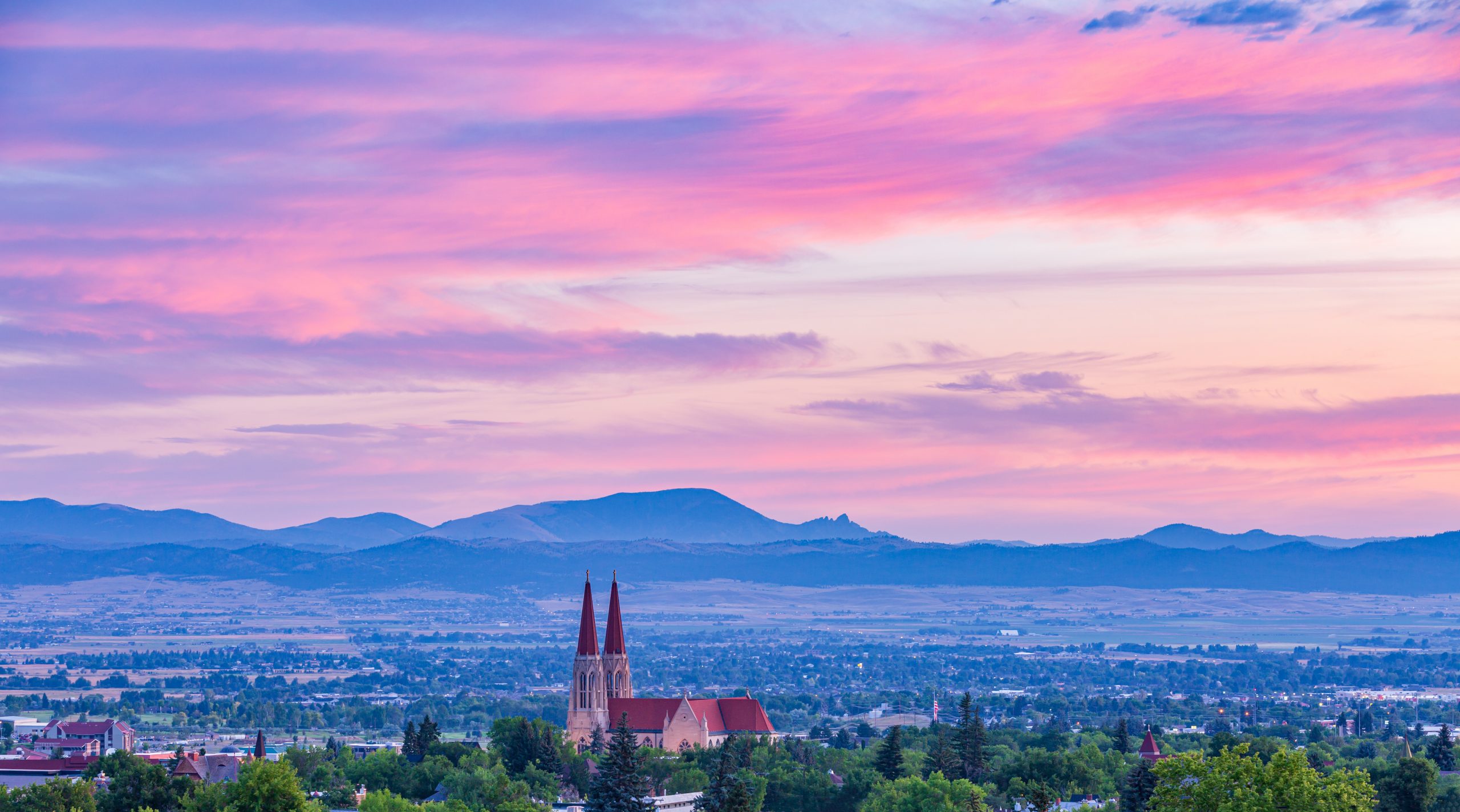 sunrise over the Helena valley and the Cathedral