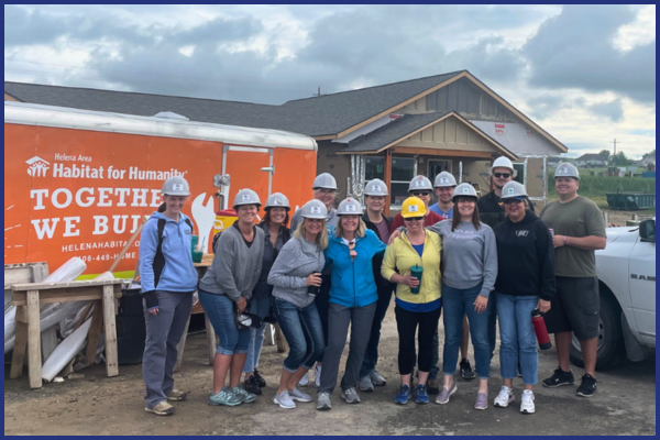 photo of volunteers at a Habitat for Humanity build